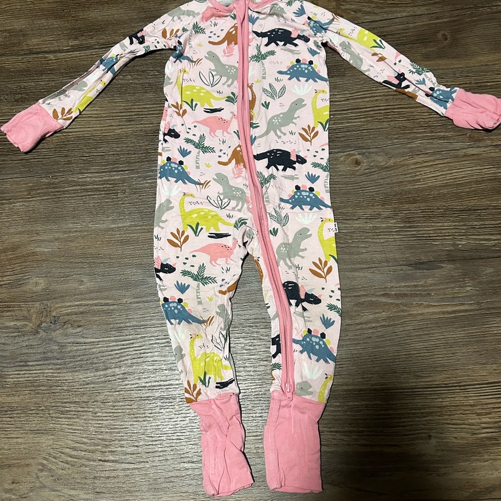 (2 for $35) Little Sleepies Jurassic Jungle Pink Zippy